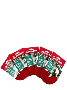 Five Rolls of Velcro Decorating Garland Tie 0.5” X 30’ Holiday Christmas New NWT